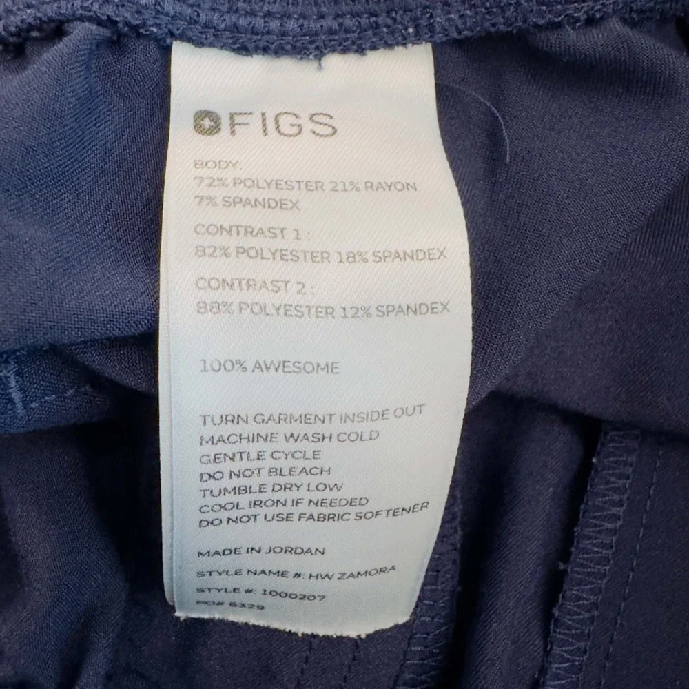FIGS High Waisted Zamora Jogger Scrub Pants Size Medium Navy Blue Technical